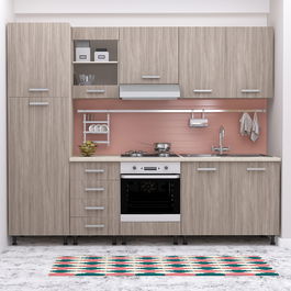 Mobila bucatarie DOMINO 255, Vizon, Oak