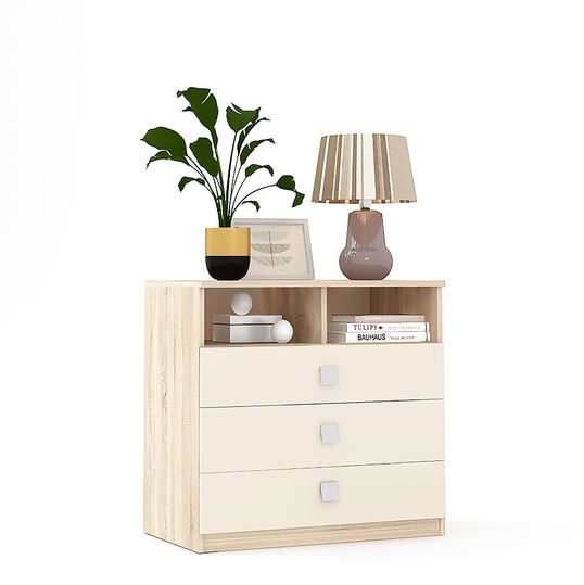 Comoda LINEA 3 sertare, Sonoma, Vizon