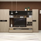 Mobila living SYSTEM, compozitie A, 315 cm, Oak, MDF Negru Gloss