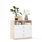 Comoda LINEA 3 sertare, Sonoma, Alb Gloss