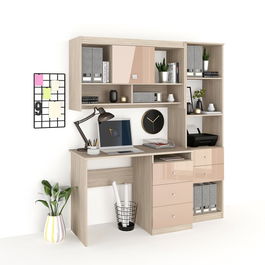 Ansamblu birou MODUS 2, Oak, Cappuccino Gloss