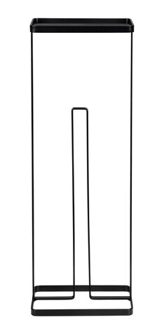 Suport hartie igienica, Wenko, Gissi 2 in 1, 18 x 52 x 12 cm, inox/plastic, negru