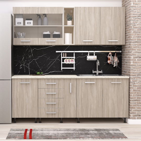 Mobila bucatarie DOMINO 200, Vizon, Oak