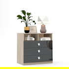 Comoda LINEA 3 sertare, Oak, Negru Gloss
