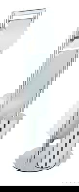 Suport hartie igienica si perie toaleta, Wenko, Sulmona, 25 x 76 x 25 cm, inox/polipropilena, gri
