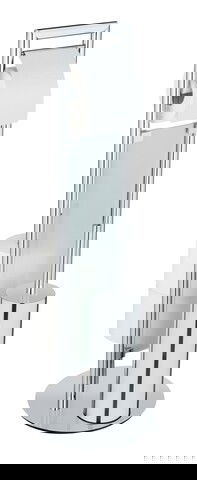 Suport hartie igienica si perie toaleta, Wenko, Sulmona, 25 x 76 x 25 cm, inox/polipropilena, gri