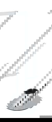 Suport hartie igienica si perie toaleta, Wenko, Polvano, 29 x 79 x 25 cm, inox/silicon, gri