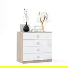 Comoda LINEA 4 sertare, Oak, Alb Gloss