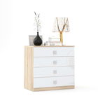 Comoda LINEA 4 sertare, Sonoma, Alb Gloss