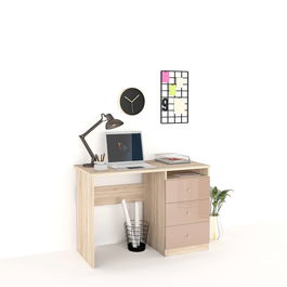 Birou MODUS 3 sertare, Sonoma, Cappuccino Gloss