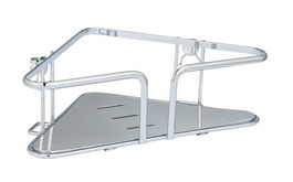 Etajera de colt pentru baie, Wenko, Termoli, 28 x 8 x 15.5 cm, inox/plastic, argintiu