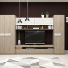 Mobila living SYSTEM, compozitie D, 315 cm, Oak, MDF Alb Gloss