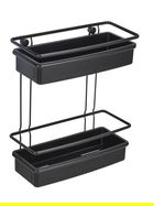 Etajera pentru baie, Wenko, Molinella, 30 x 35 x 14 cm, inox/plastic, negru