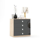 Comoda LINEA 4 sertare, Sonoma, Negru Gloss