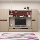 Mobila living SYSTEM, compozitie C, 315 cm, Oak, MDF Bordo Gloss