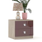 Noptiera LINEA 2 sertare, Oak, Bordo Gloss