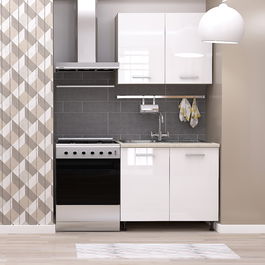 Mobila bucatarie STYLE 90, Vizon, MDF Alb Gloss