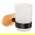 Suport periute si paste de dinti, Wenko, Turbo-Loc Orea, 10 x 9.5 x 10 cm, bambus/inox, natur/negru