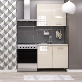 Mobila bucatarie STYLE 90, Vizon, MDF Crem Gloss