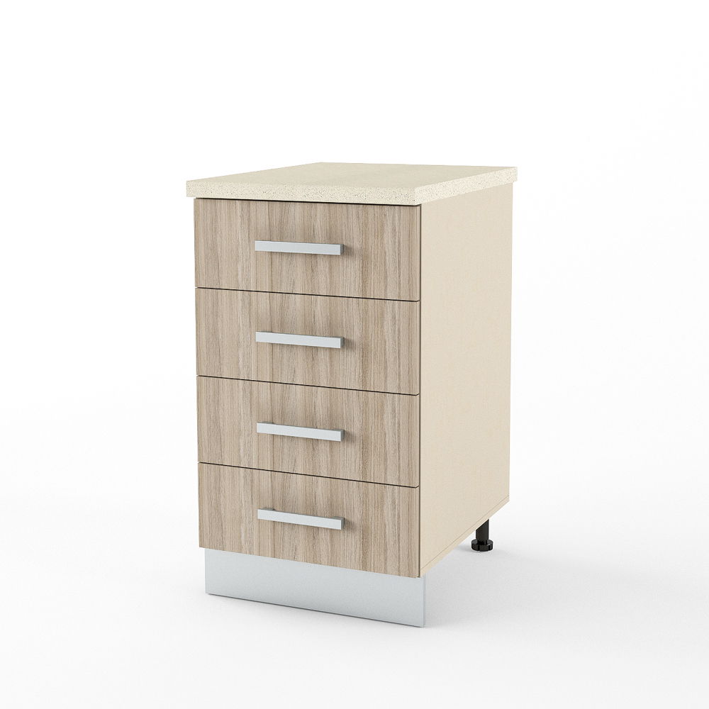Dulap inferior 4 sertare DOMINO 45, Vizon, Oak