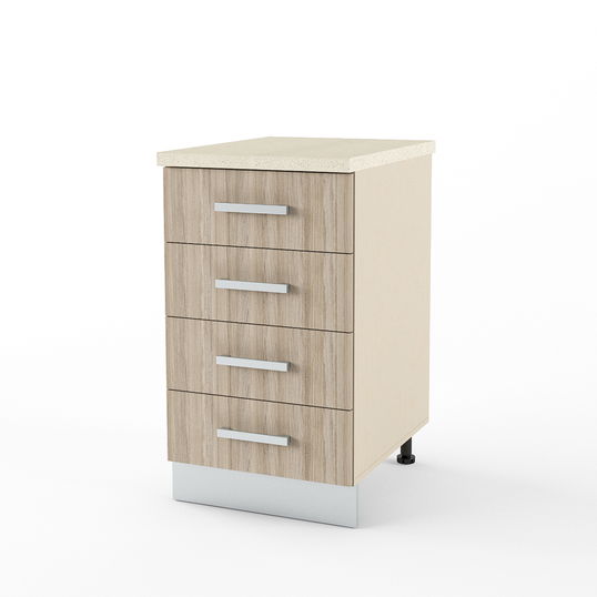 Dulap inferior 4 sertare DOMINO 45, Vizon, Oak