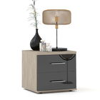 Noptiera PRIMAVERA 2 sertare, Oak, Negru Gloss