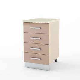 Dulap inferior 4 sertare STYLE 45, Vizon, MDF Cappcuccino Gloss