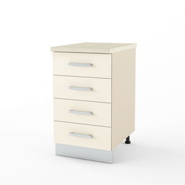 Dulap inferior 4 sertare STYLE 45, Vizon, MDF Crem Gloss
