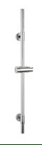 Bara cu suport pentru dus, Wenko, Basic, 66 cm, inox, gri
