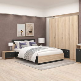 Dormitor AMBRO, configuratia AMB7, Sonoma, Antracit