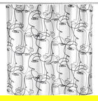 Perdea de dus, Wenko, Faces, 180 x 200 cm, poliester, multicolor