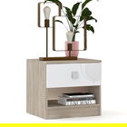 Noptiera LINEA 1 sertar, Oak, Alb Gloss