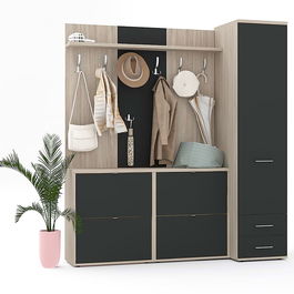 Mobilier hol RIVA, configuratia RIVA2, Oak, Antracit