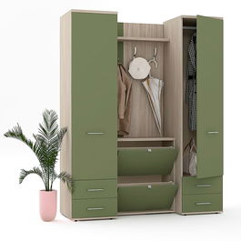 Mobilier hol RIVA cu pantofar dublu, configuratia RIVA1, oak, pesto