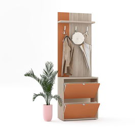 Cuier RIVA cu pantofar 2 usi, configuratia RIVA3, Oak, Ginger