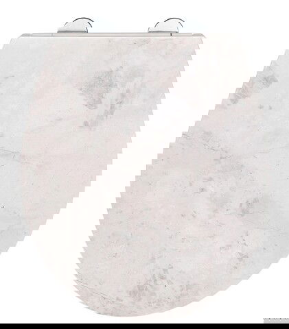 Capac de toaleta cu sistem automat de coborare, Wenko, Easy-Close White Marble, 38 x 44.5 cm, duroplast, multicolor