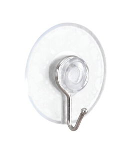 Set 4 agatatori cu ventuza, Wenko, 4.2 x 4.8 x 2 cm, plastic, transparent