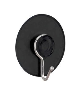 Set 4 agatatori cu ventuza, Wenko, 4.2 x 4.8 x 2 cm, plastic, negru