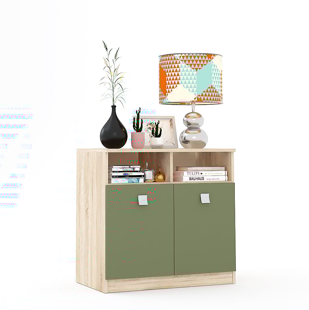 Comoda LINEA 2 usi, Sonoma, Pesto