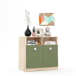 Comoda LINEA 2 usi, Sonoma, Pesto