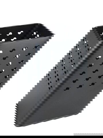 Suport pentru ustensile bucatarie, Wenko, Silio Black, 11.5 x 16.5 x 11.5 cm, metal, negru