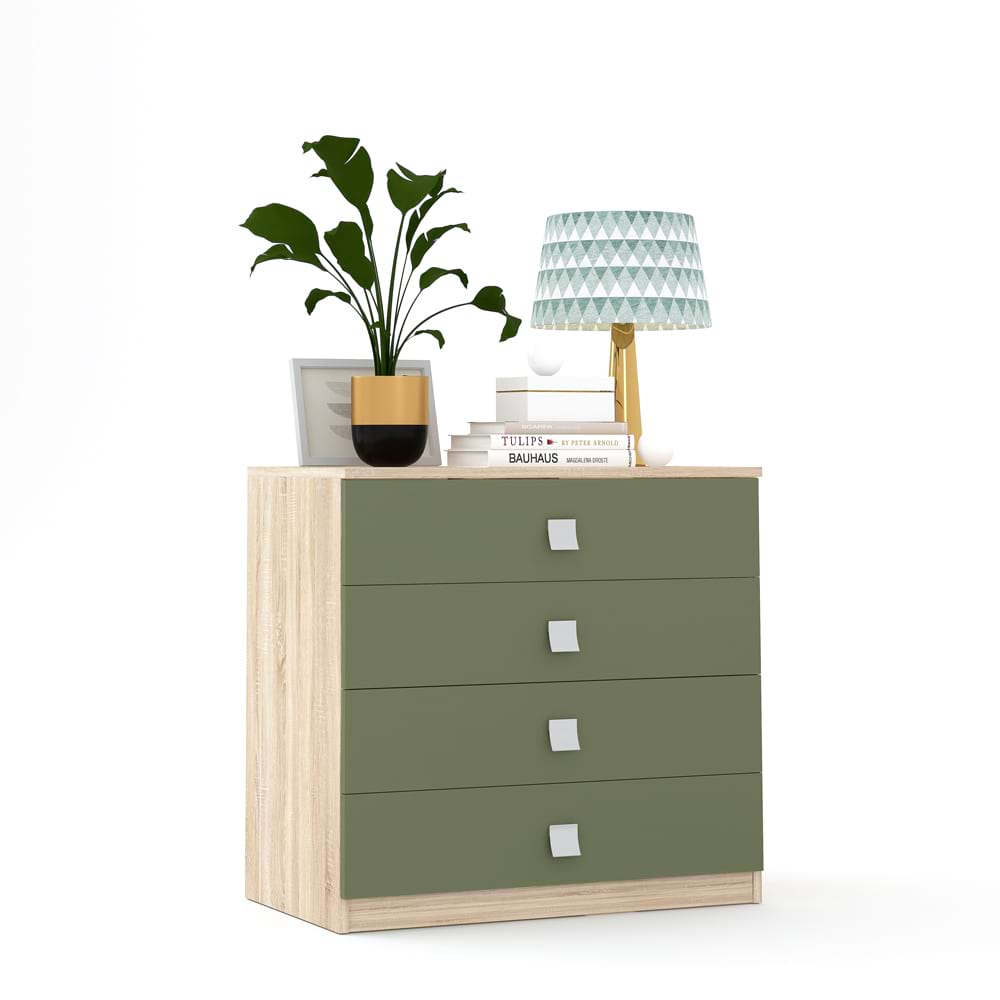 Comoda LINEA 4 sertare, Sonoma, Pesto