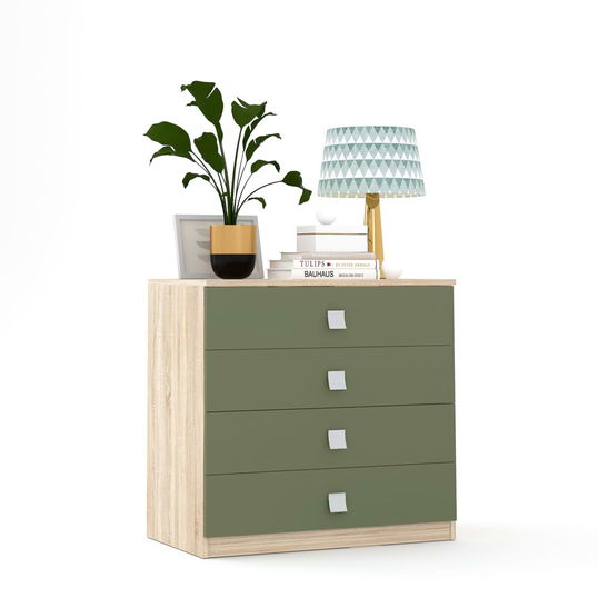Comoda LINEA 4 sertare, Sonoma, Pesto
