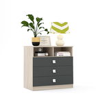 Comoda LINEA 3 sertare, Oak, Antracit