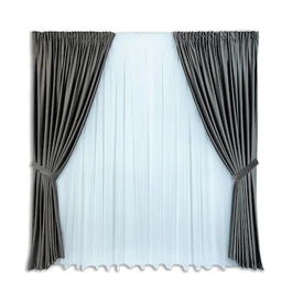 Set complet pentru fereastra DRAPERIE CATIFEA V44 gri inchis+ PERDEA 1008
