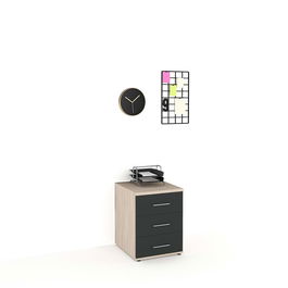 Casetiera birou STUDIO, 3 sertare, Oak, Antracit