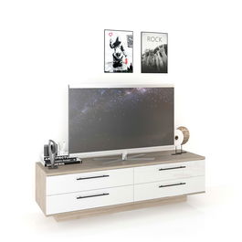 Comoda TV CUBO C180 Modern, Oak, Alb Gloss