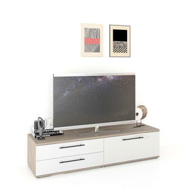 Comoda TV CUBO B180 Clasic, Oak, Alb Gloss