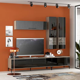 Living CUBO A270 Italian, Oak, Negru Gloss