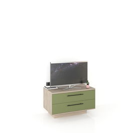 Comoda TV CUBO B90 Modern, 2 sertare, Oak, Pesto